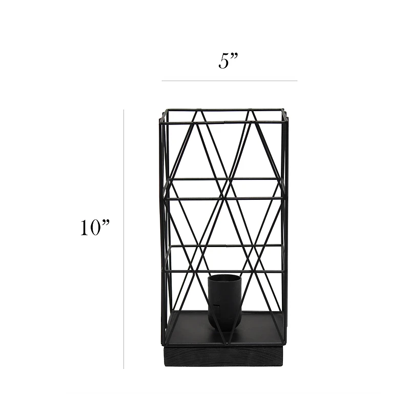 Simple Designs 10" Geometric Square Metal Table Lamp