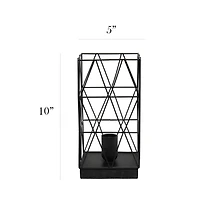 Simple Designs 10" Geometric Square Metal Table Lamp
