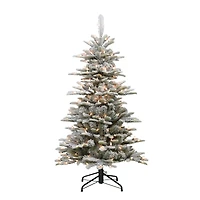 4.5ft. Pre-Lit Slim Flocked Aspen Fir Artificial Christmas Tree, Clear Lights