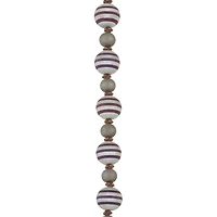 Black Stripe Glass Round Beads Mix by Bead Landing™