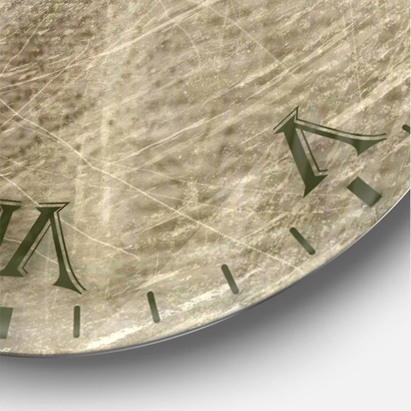 Designart 'Antique Old Paper Style Farmhouse Wall Clock