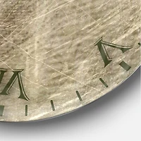 Designart 'Antique Old Paper Style Farmhouse Wall Clock