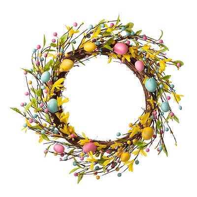 Glitzhome® 22" Easter Egg Wreath