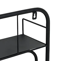 Honey Can Do Black Collapsible Wall-Mounted Clothes Drying Rack with Shelf