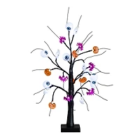 2ft. Pre-Lit Artificial Halloween Eyeballs, Ghosts, Bats & Pumpkins 24 LED Lighted Ornament Tree