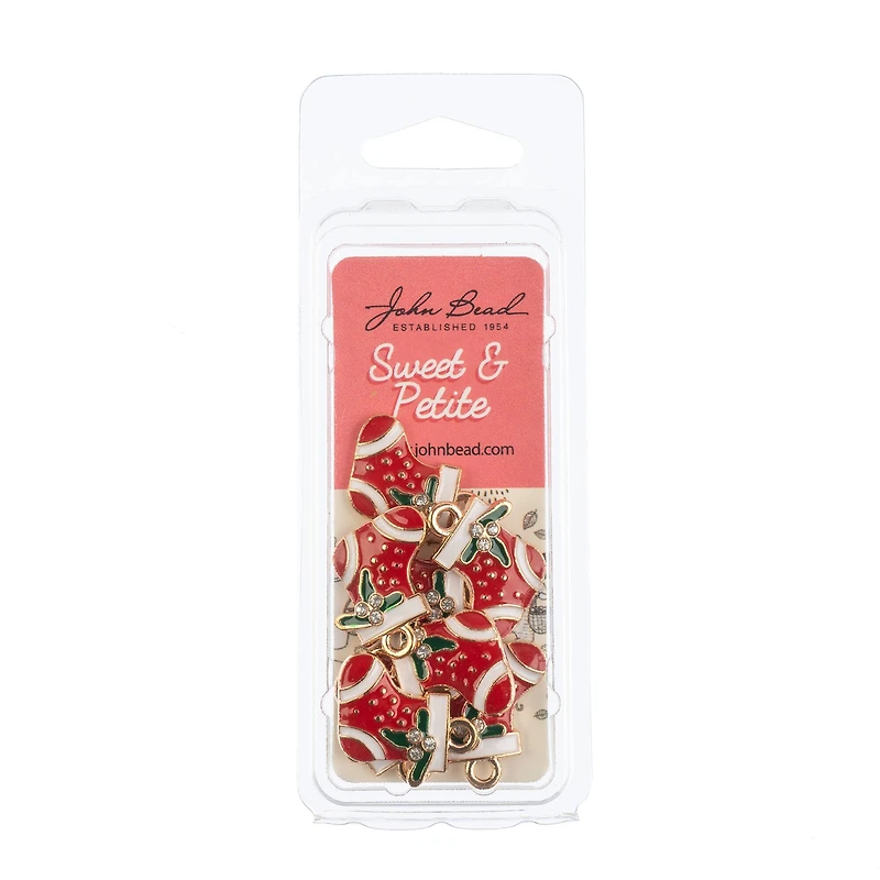 John Bead Sweet & Petite Stocking Holiday Charms, 8ct.
