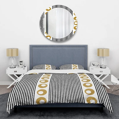 Designart 'Vertical Retro Geometrical Pattern I' Mid-Century Duvet Cover Set