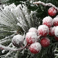 22" Snowy Bedford Urn Filler with Battery Operated LED Lights