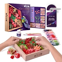 OKTO DIY Wood & Craft Passion Succulents Clay Kit
