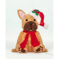22" Plush Sitting Bulldog Sculpture with Hat