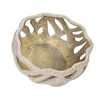 Hello Honey® 9.5" Cream Speckled Reactive Glaze Stoneware Bread Basket