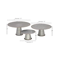 Gray Metal Farmhouse Cake Stand Set
