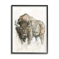 Stupell Industries Western American Buffalo Brown Country Animal Framed Wall Art