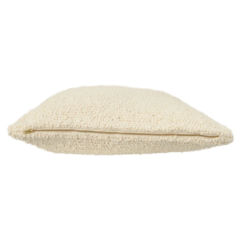 Hello Honey® Cream Woven Cotton Bouclé Pillow