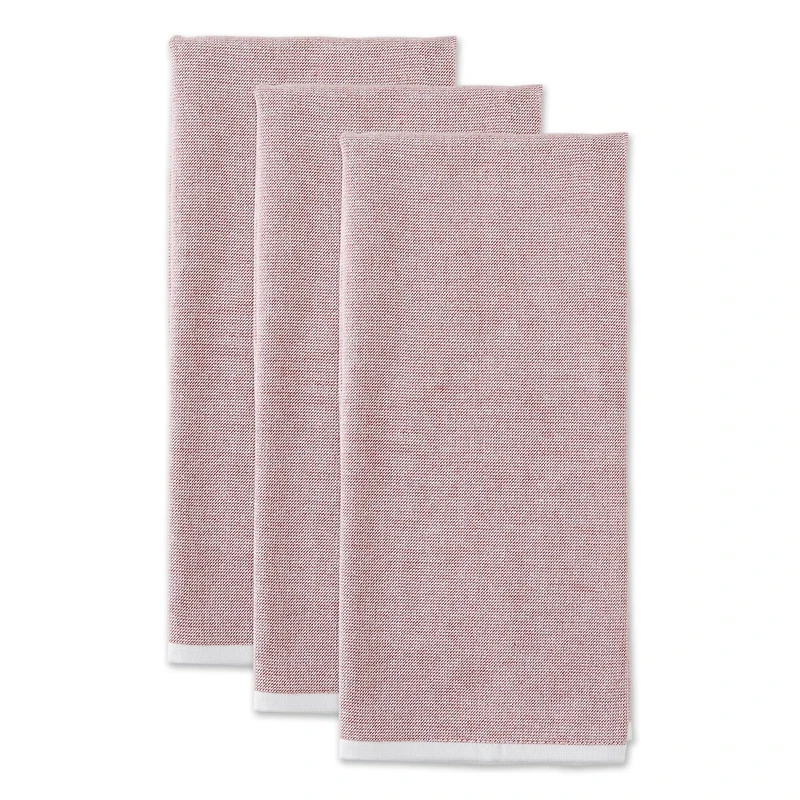 DII® Barn Red Chambray Terry Dishtowels, 3ct.