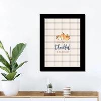 Grateful Thankful Blessed Black Framed Print Wall Art