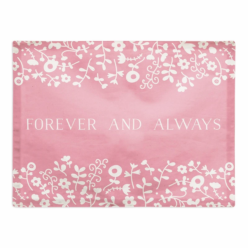 Heart Floral Pattern 14" x 18" Cotton Twill Placemat