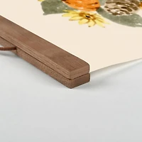 Happy Harvest Sunflower Wreath Teak Hanging Canvas