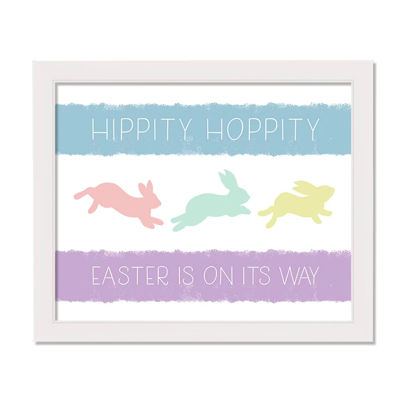 Easter On Its Way 20" x 16" White Framed Print Under Plexiglass