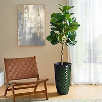 Glitzhome® 23.75" Eco-Friendly Honeycomb Textured Green Tall Plastic Planters, 2ct.