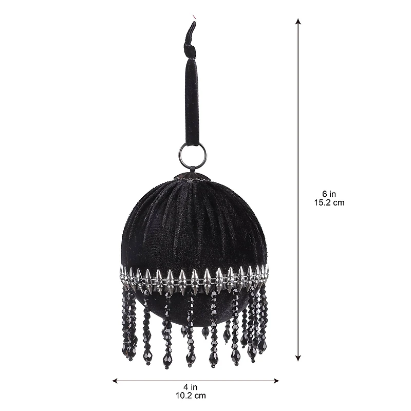 4" Black Ball Ornament with Dangling Jewels by Ashland®