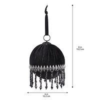 4" Black Ball Ornament with Dangling Jewels by Ashland®