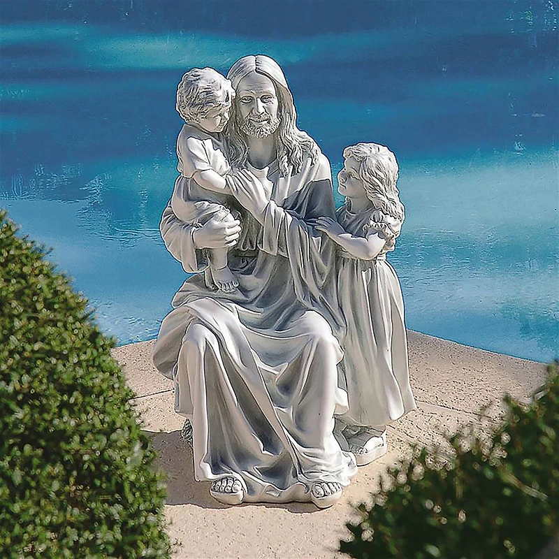 Design Toscano 28" Jesus Loves the Little Children Garden Sculpture