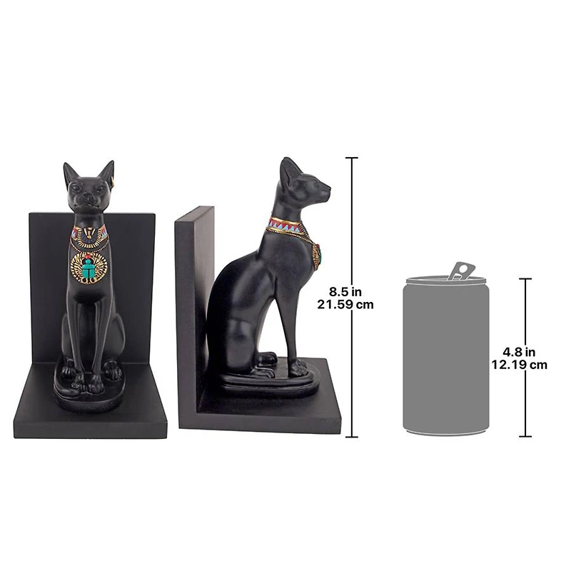 Design Toscano 8.5" Bastet Cat Goddess of Ancient Egypt Sculptural Bookends