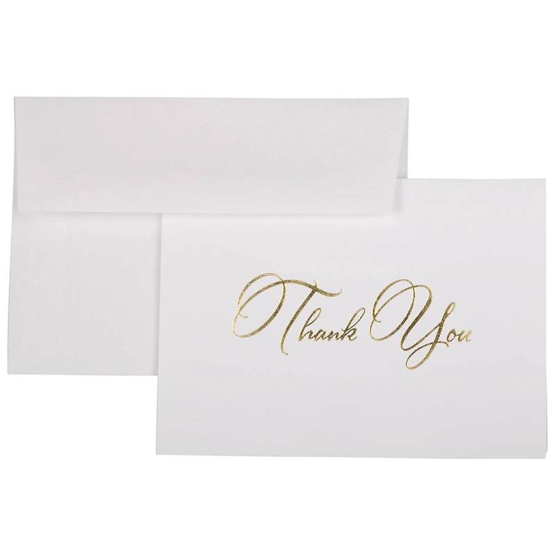 JAM Paper 5.375" x 7.75" Elegant Thank You Cards & Envelopes, 25ct.