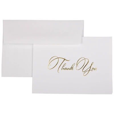 JAM Paper 5.375" x 7.75" Elegant Thank You Cards & Envelopes, 25ct.