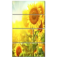 Designart - Bright Sunflowers Blooming on Field