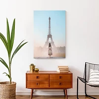 Hazy Dawn Eiffel Tower Canvas Wall Art
