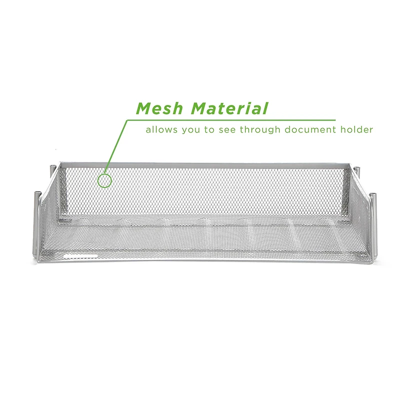 Mind Reader 2 Pack Silver Stackable Metal Mesh Organizer