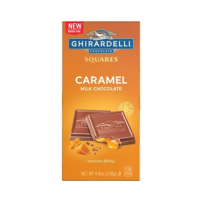 Ghirardelli® Caramel Filled Milk Chocolate Squares Bar, 4.8oz.