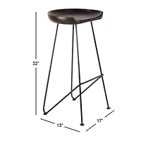 Brown Iron & Wood Rustic Stool