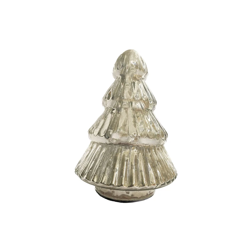 Hello Honey® 5.5" Silver Round Embossed Mercury Glass Tree