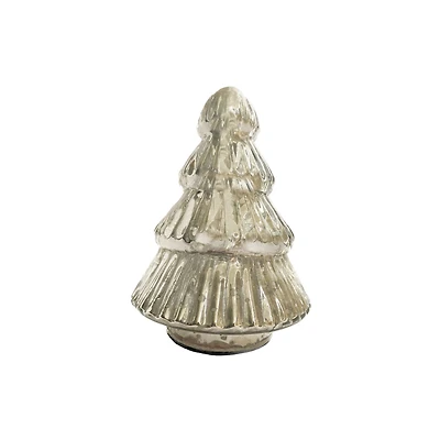 Hello Honey® 5.5" Silver Round Embossed Mercury Glass Tree