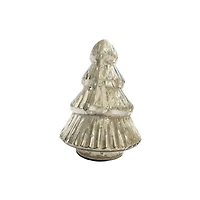 Hello Honey® 5.5" Silver Round Embossed Mercury Glass Tree