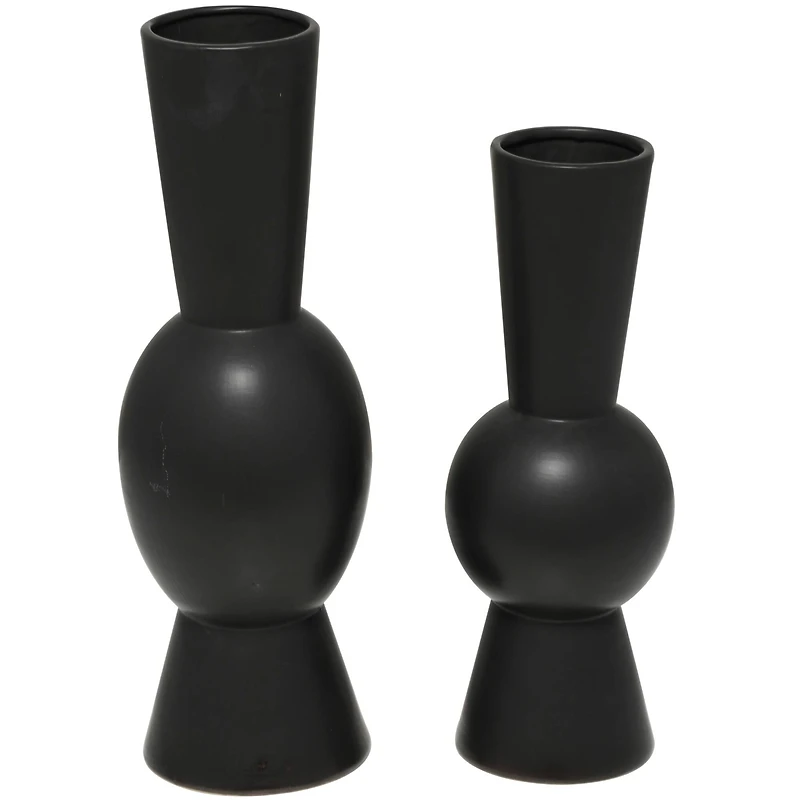 Ceramic Fluted Round Abstract Vase Set