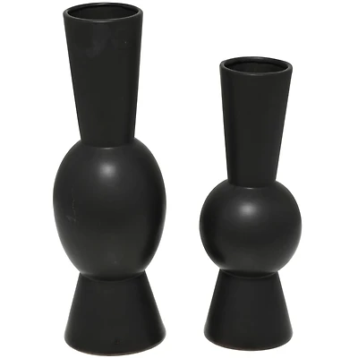 Ceramic Fluted Round Abstract Vase Set