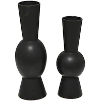 Ceramic Fluted Round Abstract Vase Set