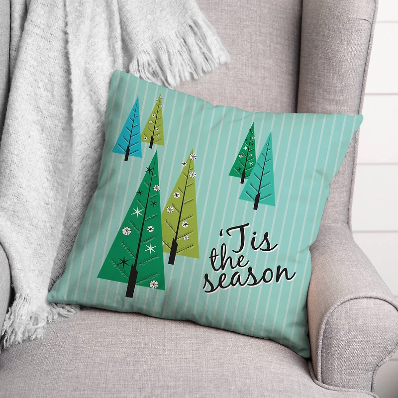 Tis the Season Trees 18x18 Throw Pillow