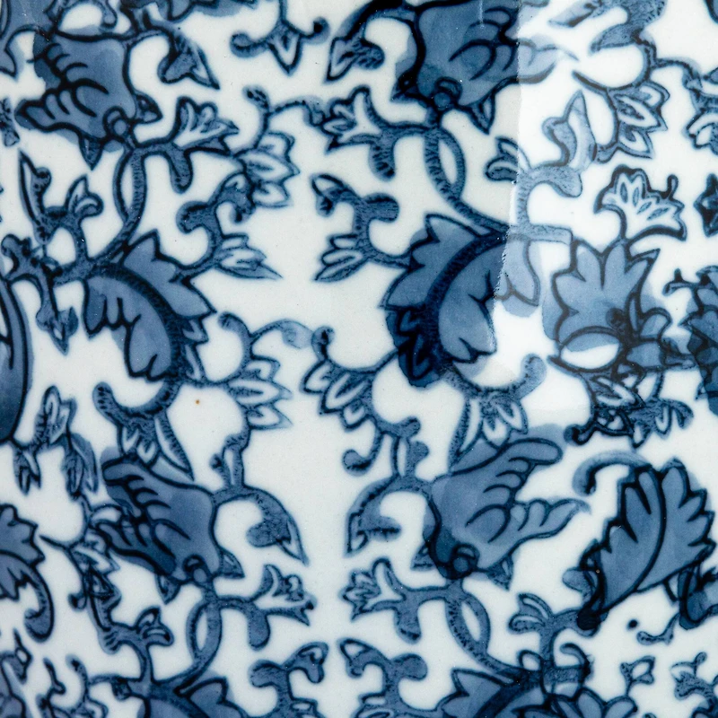 Hello Honey® 8'' Blue & White Ceramic Ginger Jar with Lid