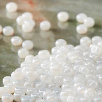 12 Pack: John Bead White Pearl Opaque Czech Glass Seed Beads, 6/0