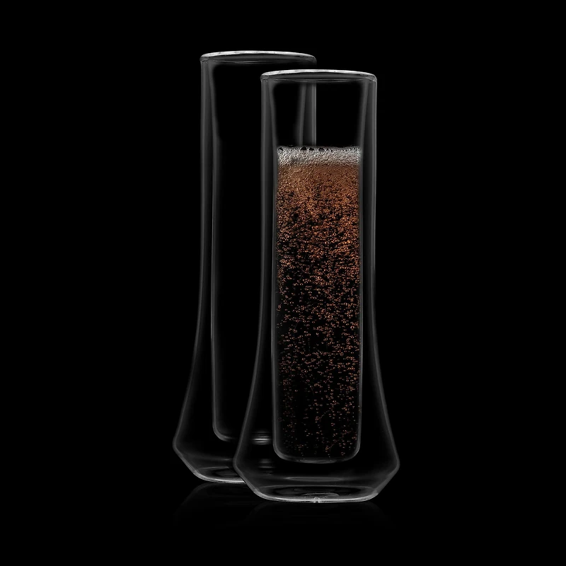 JoyJolt® Cosmo Double Wall Stemless Champagne Flute Glasses, 4ct.