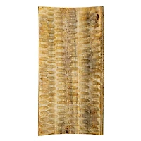 Hello Honey® 16" Natural Boho Hand Carved Curved Wood Tray