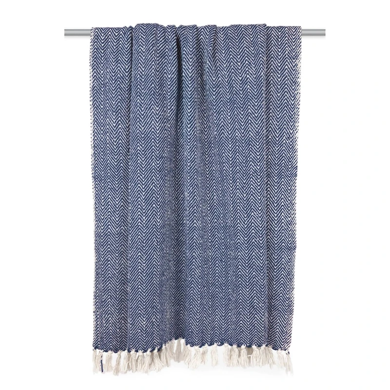 DII® Nautical Blue Handloom Chevron Throw