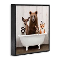 Stupell Industries Woodland Creatures Antique Bathtub Framed Giclee Art