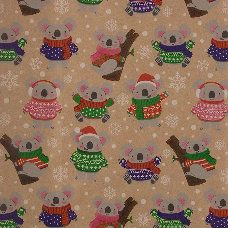 JAM Paper Kids Kraft Christmas Gift Wrap Set, 5ct.