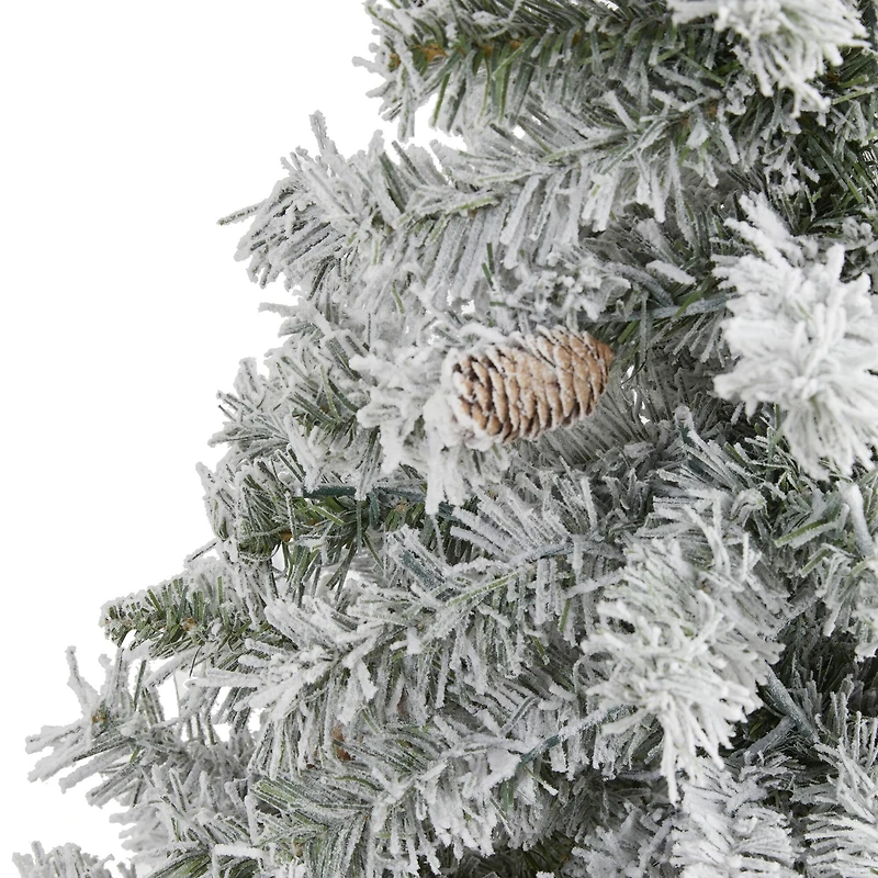 4ft. Unlit Flocked White River Mountain Pine & Pinecones Artificial Christmas Tree